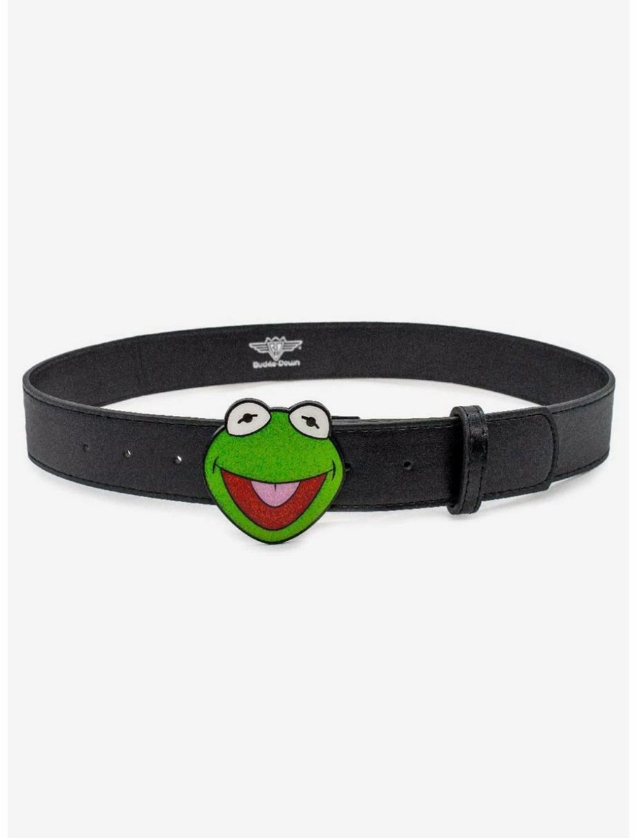 * Belts Disney The Muppets Kermit Glitter Enamel Buckle Vegan Leather Belt | Belts