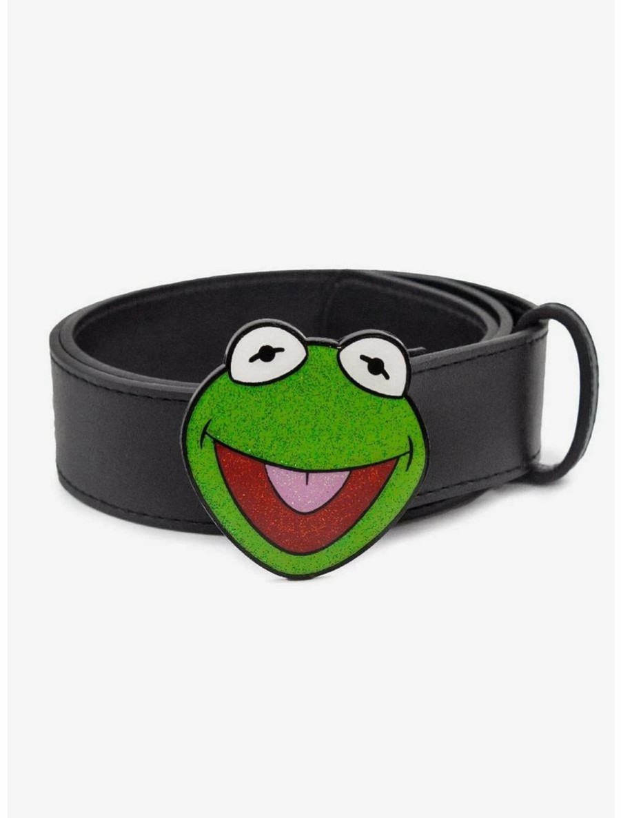 * Belts Disney The Muppets Kermit Glitter Enamel Buckle Vegan Leather Belt | Belts