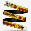 * Belts Marvel Deadpool Chimichangas Flames Yellow Black Red Youth Seatbelt Belt | Belts