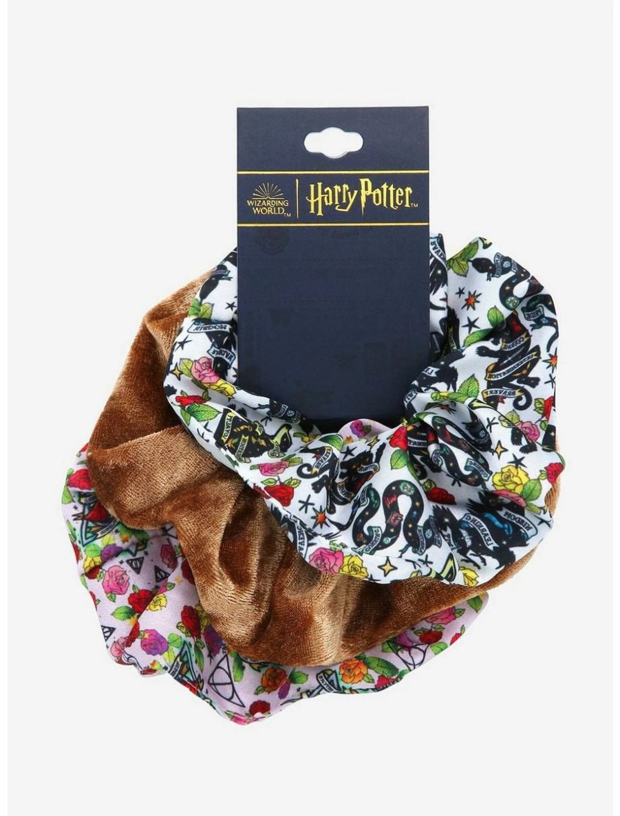 * Beauty Harry Potter Floral Icons Scrunchy Set Boxlunch Exclusive | Beauty