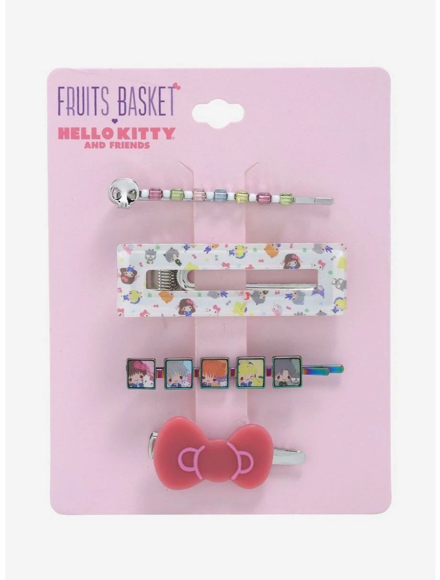 * Beauty Fruits Basket X Hello Kitty And Friends Hair Clip Set Boxlunch Exclusive | Beauty