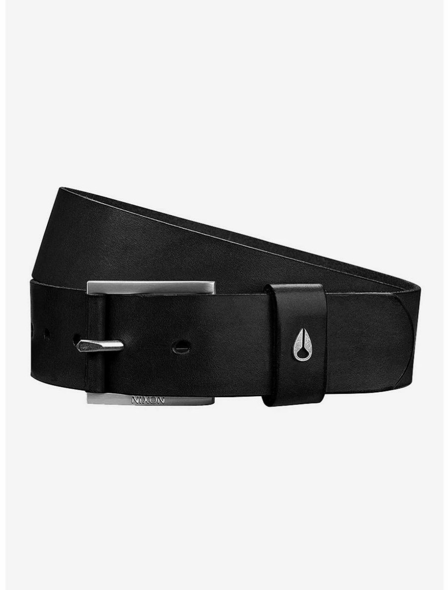 * Belts Nixon Americana Leather Black And Silver Belt | Belts