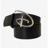 * Belts Disney Signature D Logo Silver Vegan Leather Belt | Belts