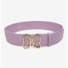 * Belts Disney Minnie Mouse Gold Bow Buckle Lilac Vegan Leather Belt | Belts