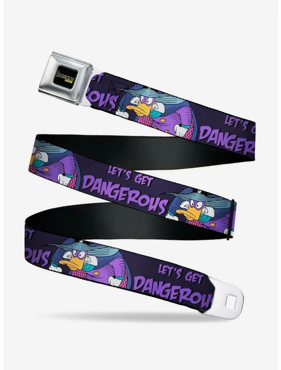 * Belts Disney Darkwing Duck Pose Lets Get Dangerous Black Purples Seatbelt Belt | Belts