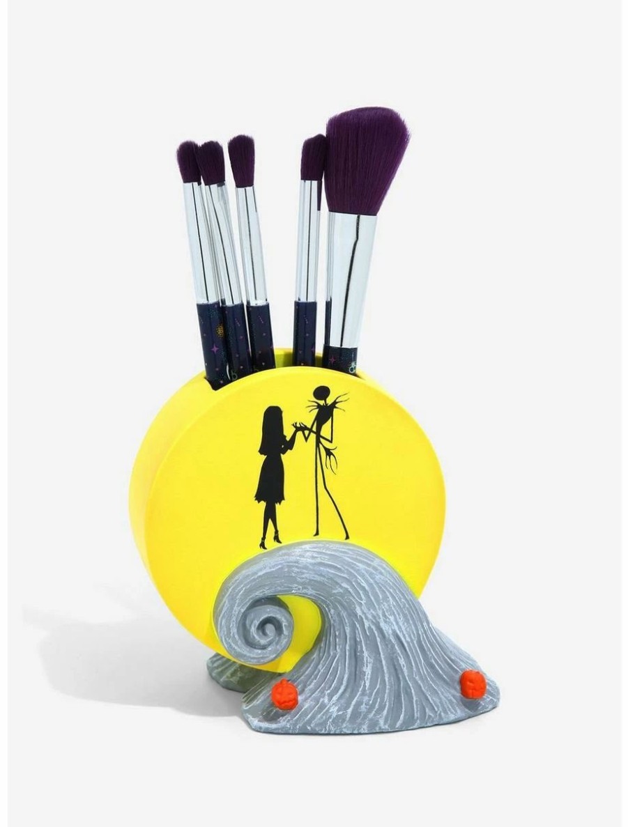 * Beauty Disney'S The Nightmare Before Christmas Jack & Sally Spiral Hill Makeup Brush Set & Holder Boxlunch Exclusive | Beauty