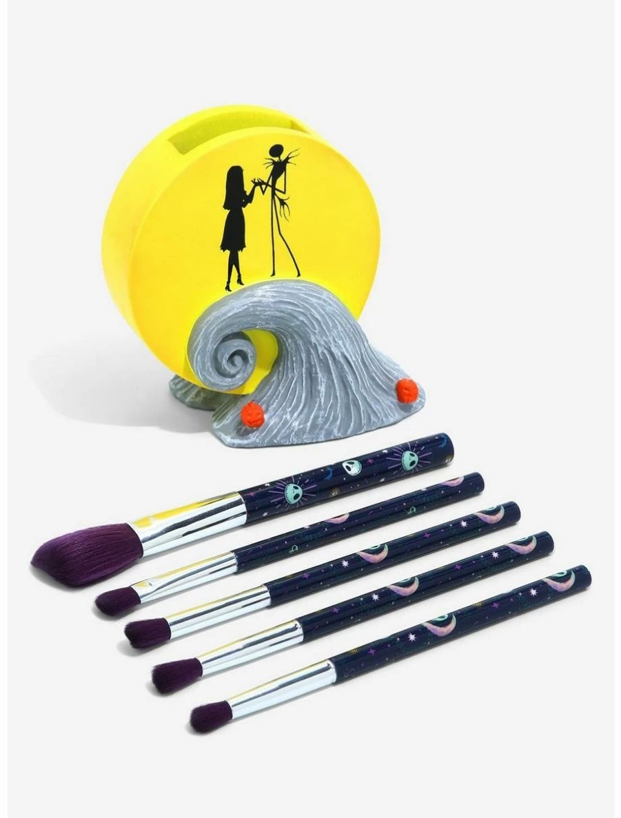 * Beauty Disney'S The Nightmare Before Christmas Jack & Sally Spiral Hill Makeup Brush Set & Holder Boxlunch Exclusive | Beauty