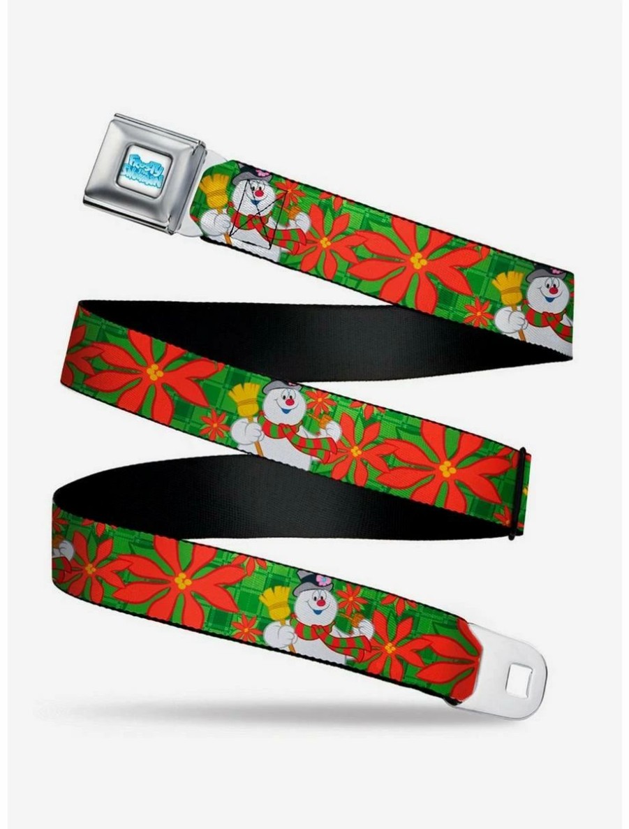 * Belts Frosty The Snowman Poinsetta Plaid Seatbelt Belt | Belts