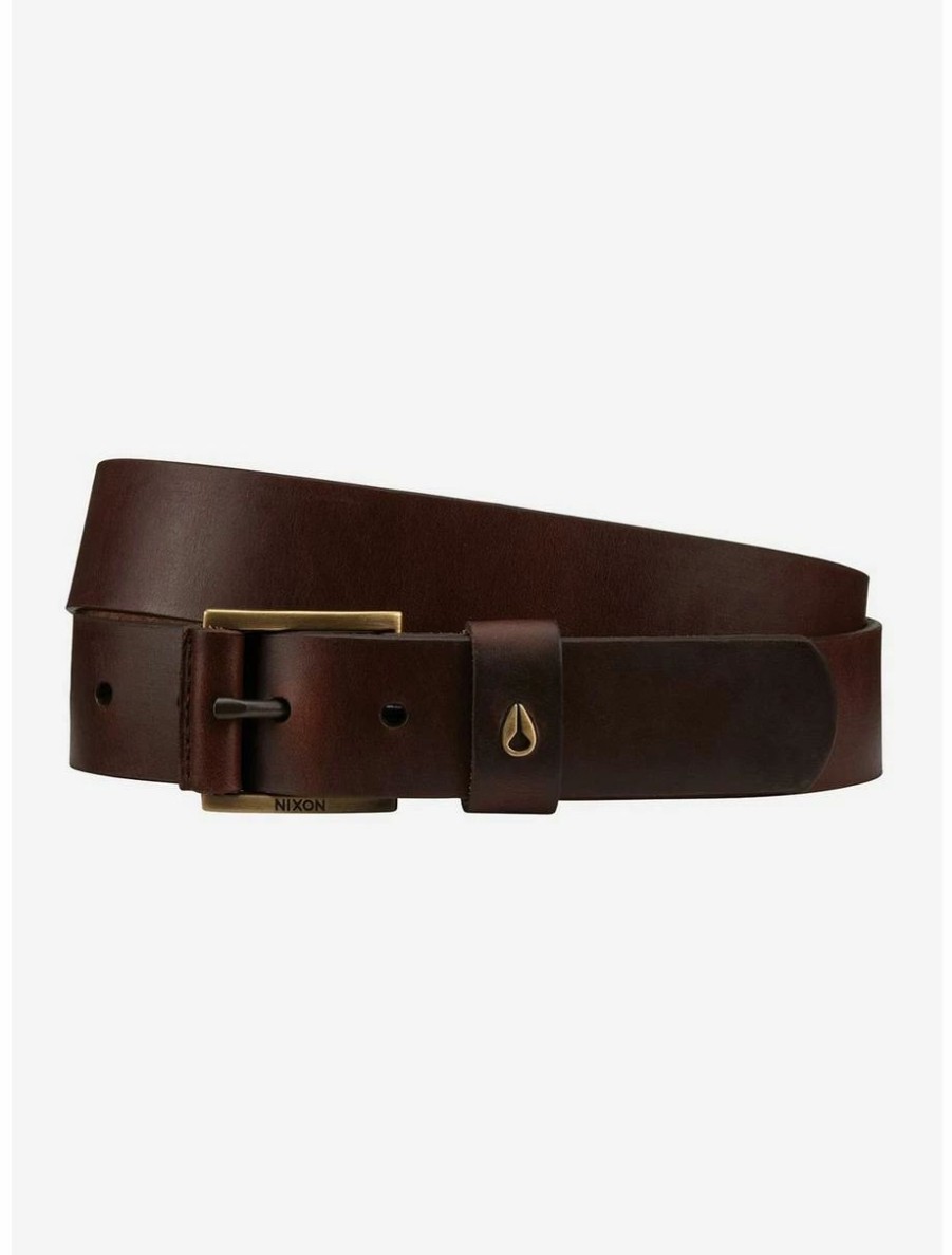 * Belts Nixon Americana Leather Dark Brown Belt | Belts