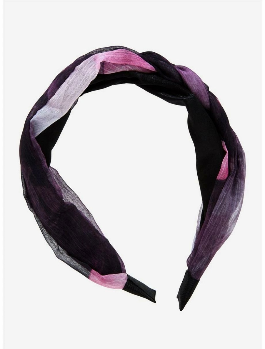 * Beauty Purple Tie-Dye Braid Chiffon Headband | Beauty