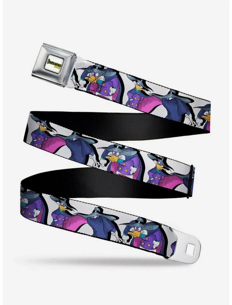 * Belts Disney Darkwing Duck 3 Poses White Youth Seatbelt Belt | Belts