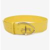 * Belts Disney Signature D Logo Gold Buckle Yellow Vegan Leather Belt | Belts