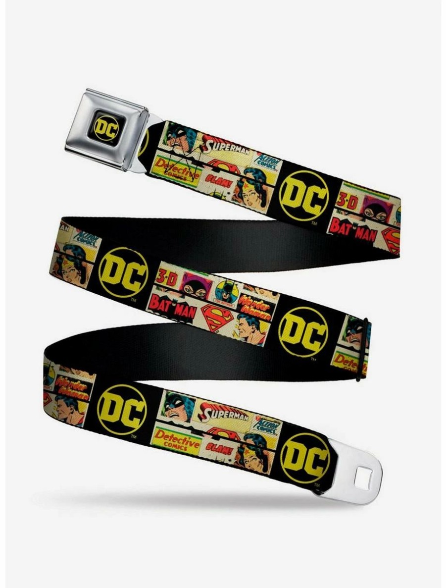 * Belts Dc Comics Vintage Superhero Logos Seatbelt Belt | Belts