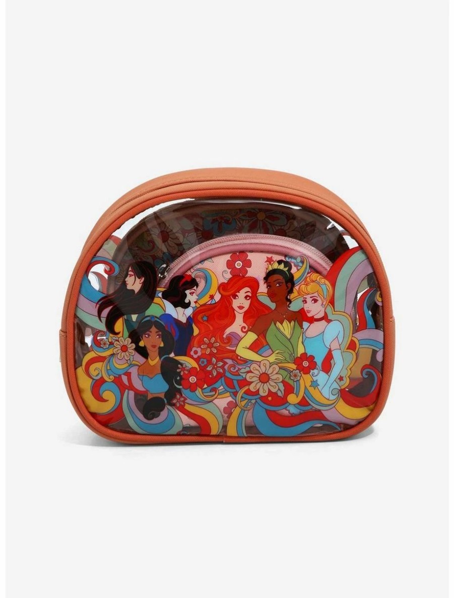 * Beauty Disney Princess Groovy Group Portrait Cosmetic Bag Set Boxlunch Exclusive | Beauty