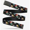 * Belts Rugrats 3 Characters In Space Scattered Black Clamp Belt | Belts