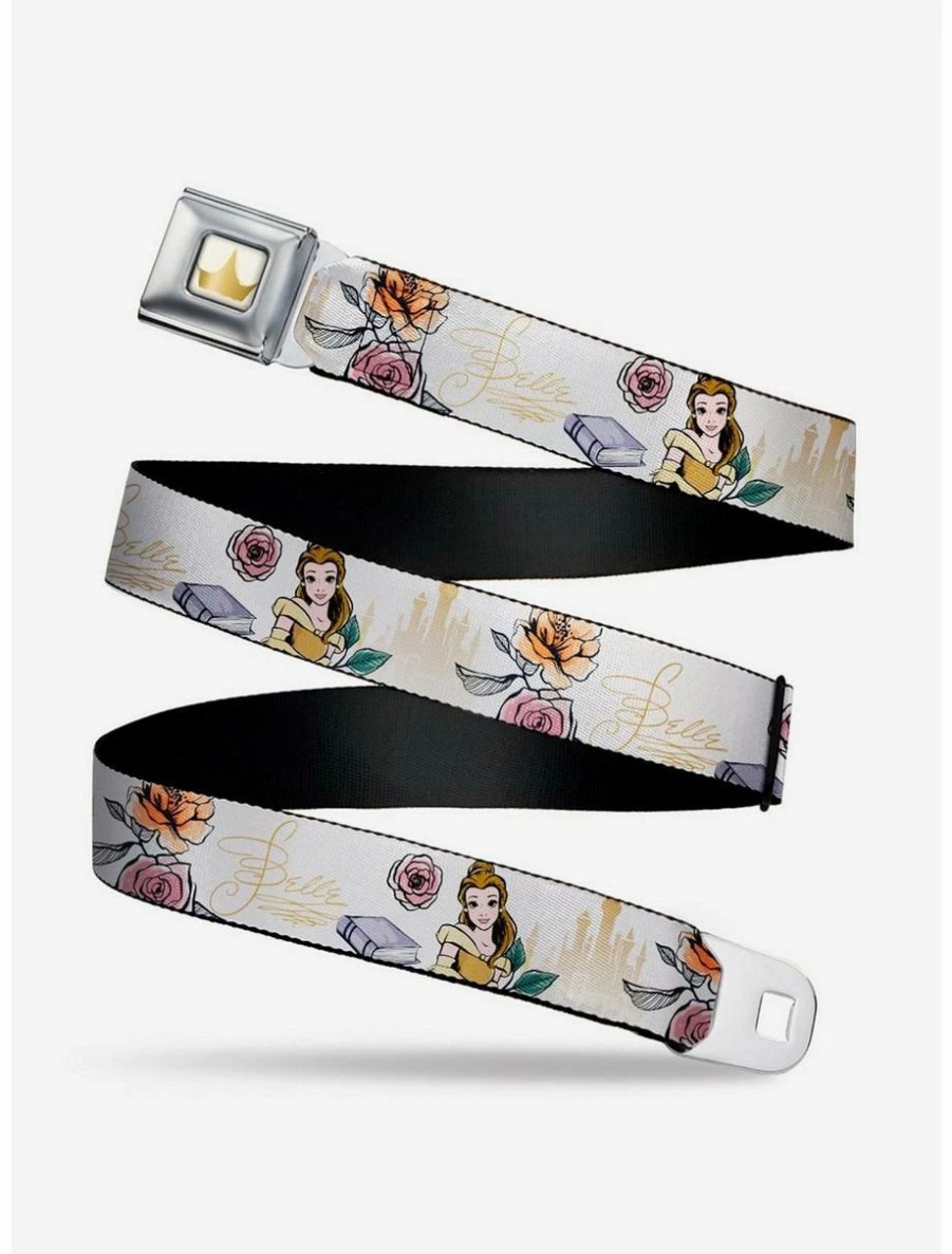 * Belts Disney Beauty And The Beast Belle Flowers Seatbelt Belt | Belts