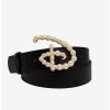 * Belts Disney Signature D Logo Faux Pearl Buckle Vegan Leather Belt | Belts