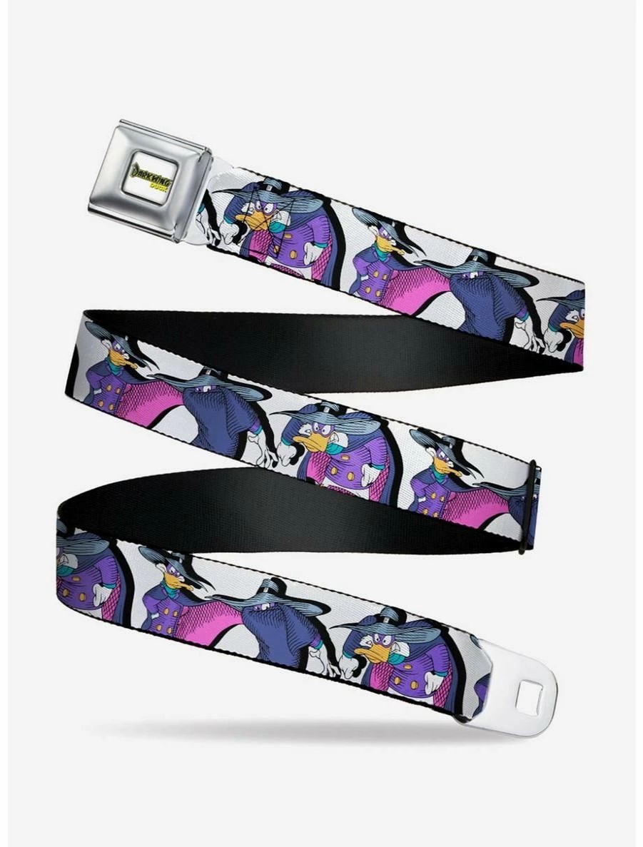 * Belts Disney Darkwing Duck 3 Poses White Seatbelt Belt | Belts