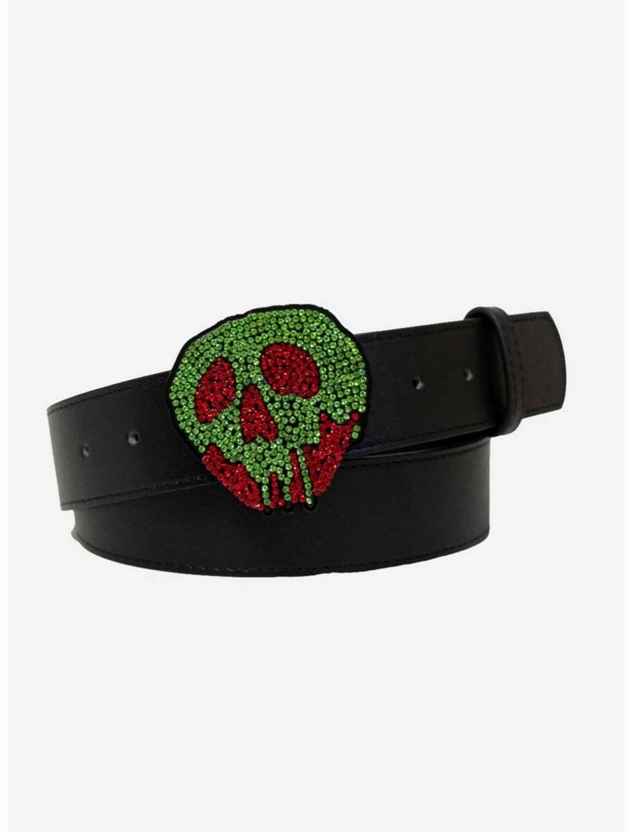 * Belts Disney Snow White Poison Apple Rhinestone Buckle Vegan Leather Waist Belt | Belts