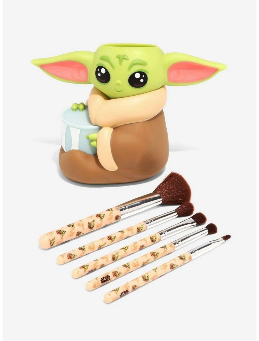 * Beauty Loungefly Star Wars The Mandalorian The Child With Mug Makeup Brush Set & Holder Boxlunch Exclusive | Beauty