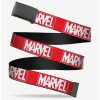 * Belts Marvel Brick 8 Bit Logo Red White Clamp Belt | Belts