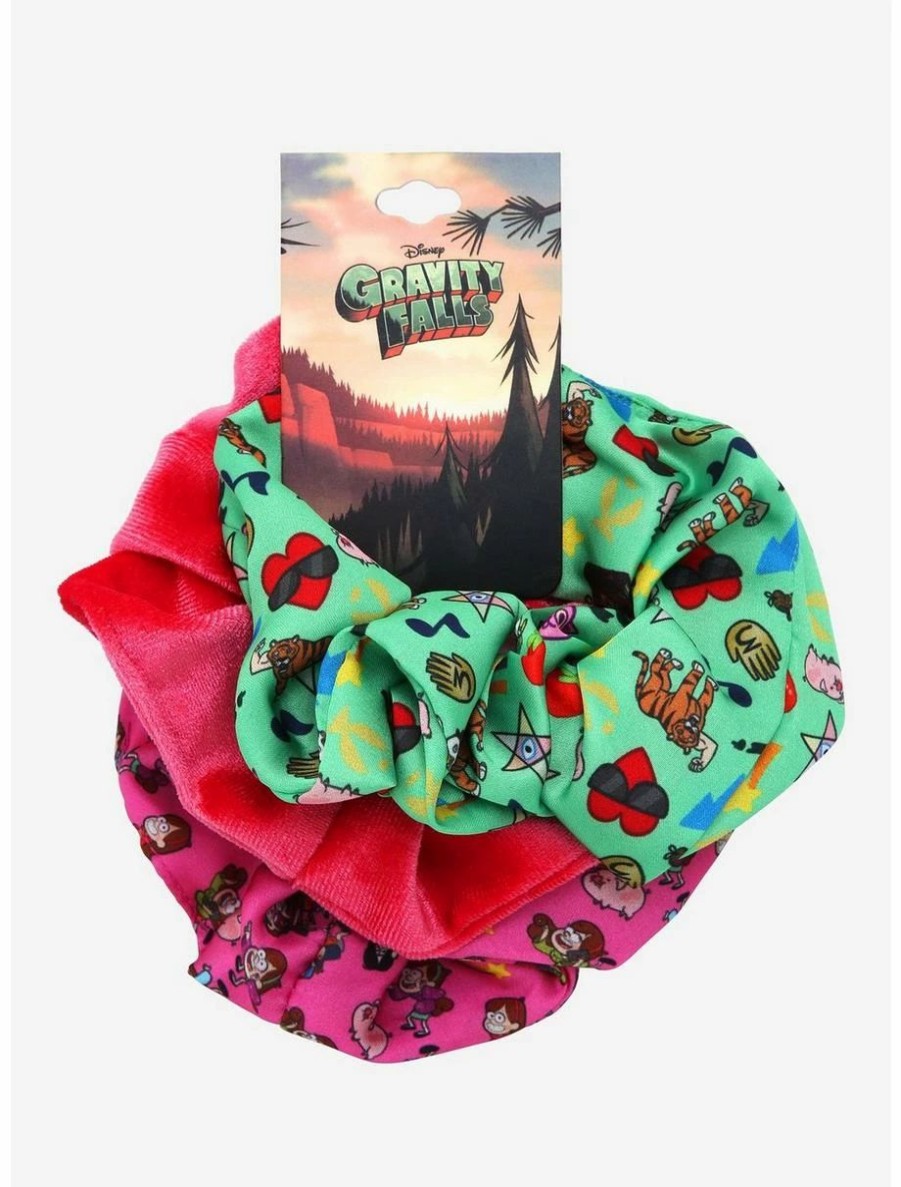 * Beauty Disney Gravity Falls Characters & Symbols Scrunchy Set Boxlunch Exclusive | Beauty