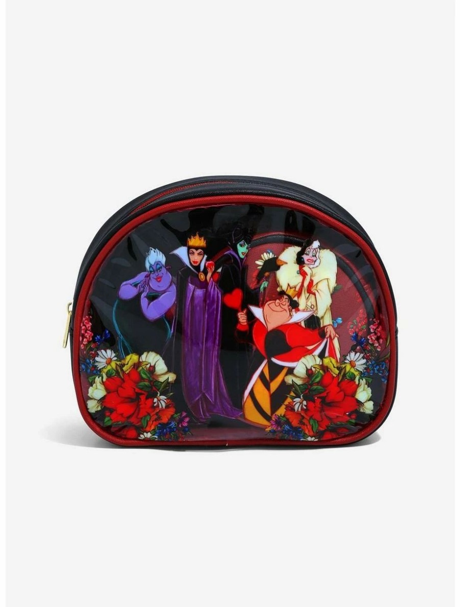 * Beauty Disney Villains Floral Group Portrait Cosmetic Bag Set Boxlunch Exclusive | Beauty