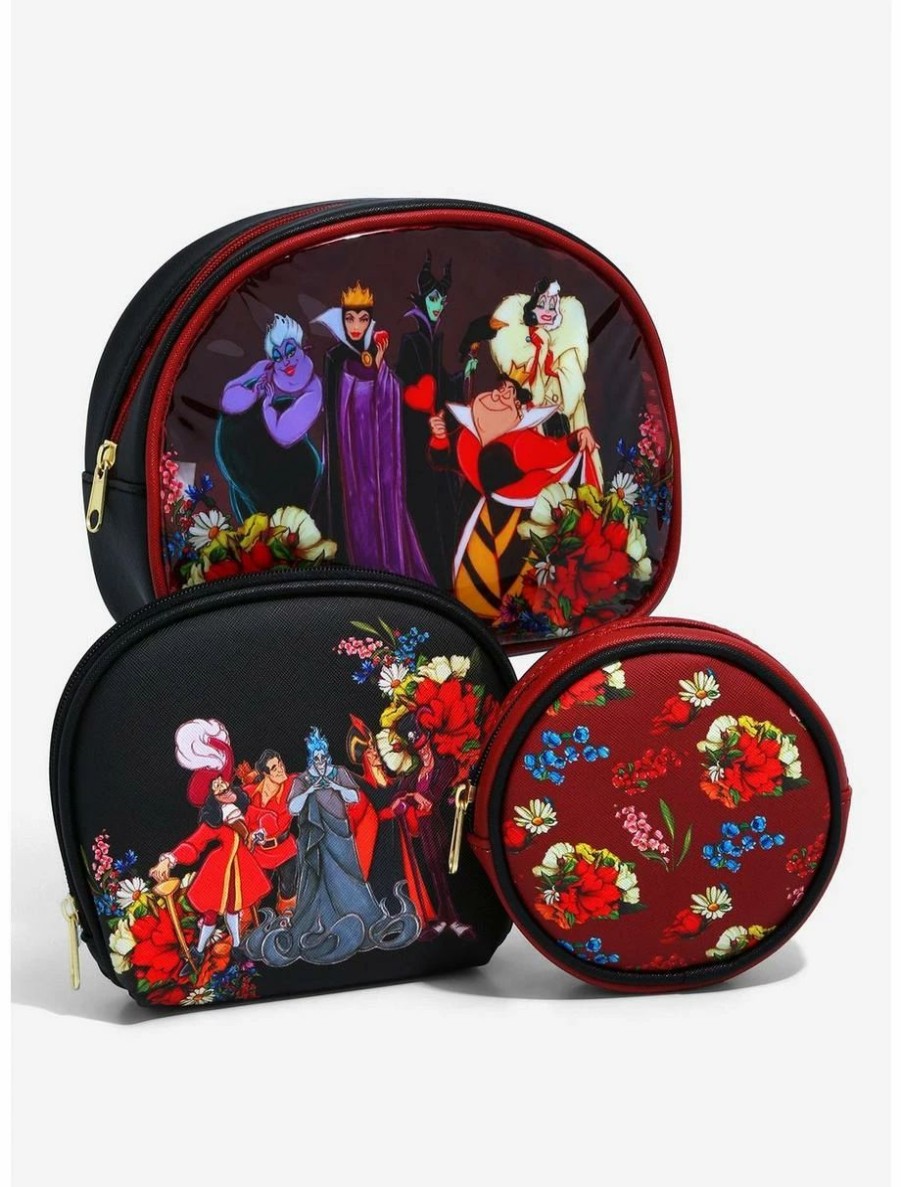 * Beauty Disney Villains Floral Group Portrait Cosmetic Bag Set Boxlunch Exclusive | Beauty