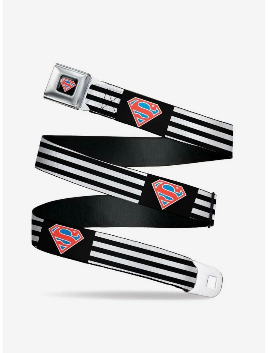 * Belts Dc Comics Superman Shield Flip Americana Stripes Seatbelt Belt | Belts