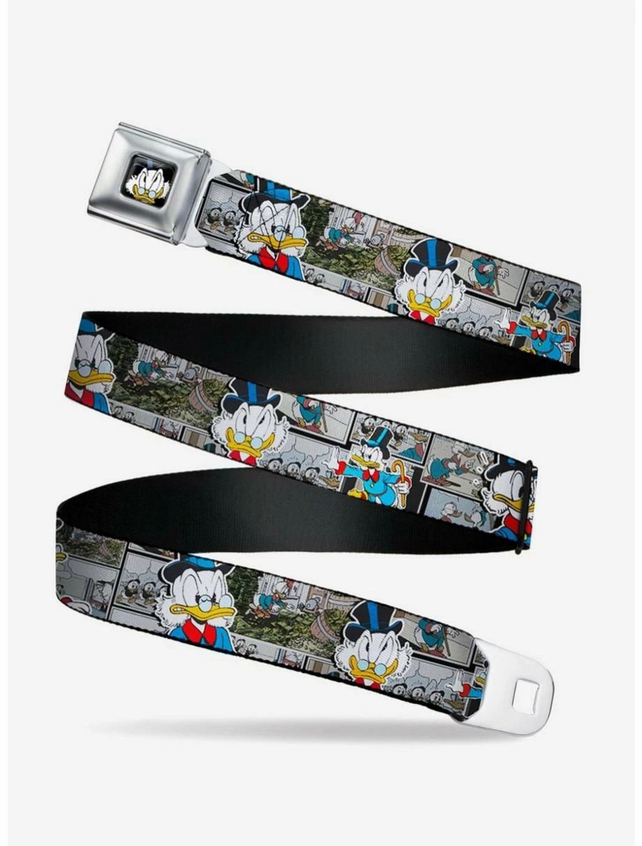 * Belts Disney Ducktales Scrooge Mcduck Poses Comic Strip Scenes Seatbelt Belt | Belts